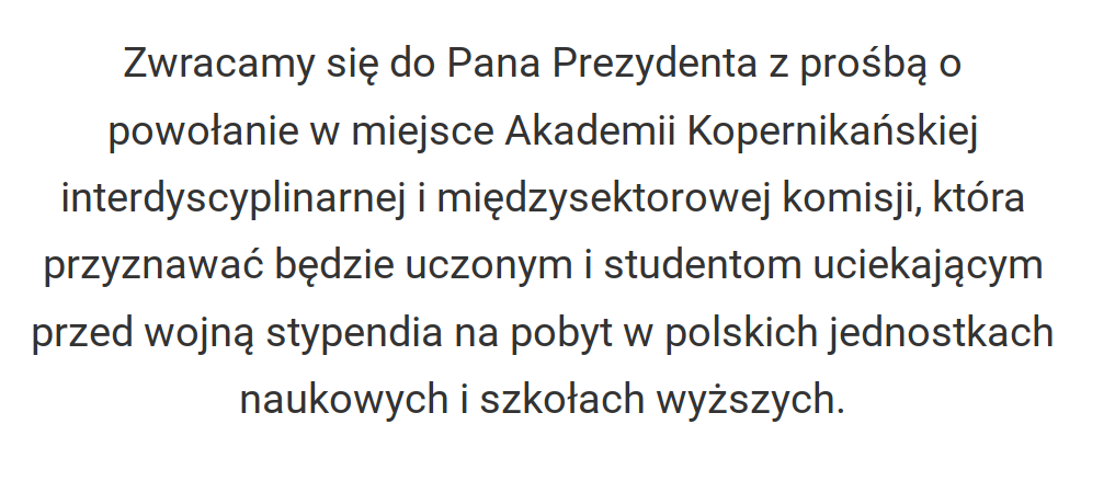 Uczcijmy godnie 5⃣5⃣0⃣ rocznicę urodzin Mikołaja Kopernika‼️ AMU zaapelowała do @prezydentpl @AndrzejDuda:
⛔ zamiast tworzyć nikomu niepotrzebną #AkademiaKopernikanska,
✅ przyznajmy 1⃣5⃣0⃣0⃣ stypendiów uczonym i student(k)om z 🇺🇦.

👉 Podpisz apel: amu.pan.pl/amu-apeluje-do…  1/3