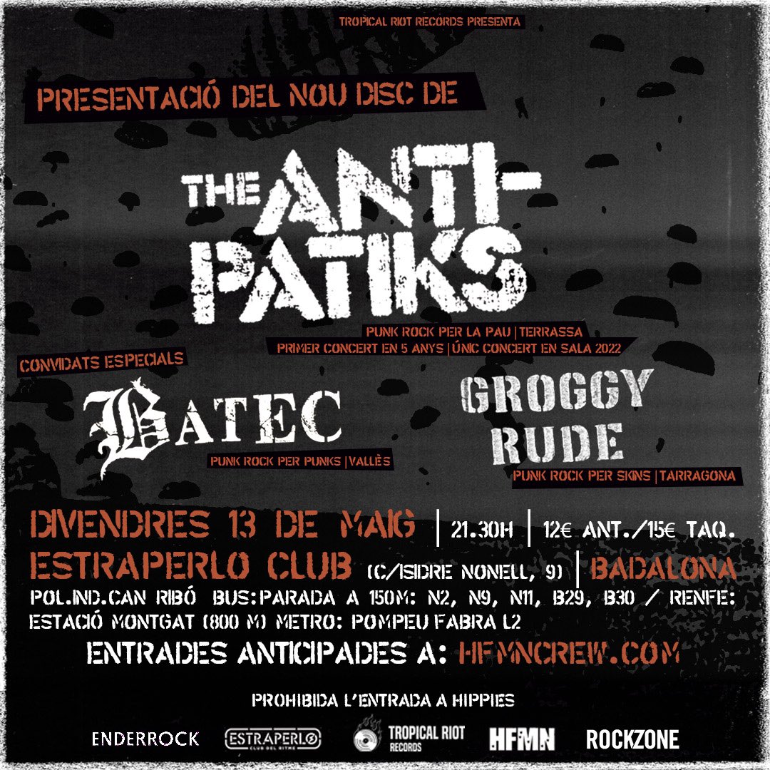 Eh tu! Ja tens la teva entrada o què?
El 13 de maig portarem tones de confetti a <a href="/EstraperloClub/">𝐄𝐬𝐭𝐫𝐚𝐩𝐞𝐫𝐥𝐨 (𝐂𝐥𝐮𝐛 𝐝𝐞𝐥 𝐑𝐢𝐭𝐦𝐞)</a> , t’ho perdràs?
🎫: bit.ly/3ie-Badalona
💿: spoti.fi/35BUtLU