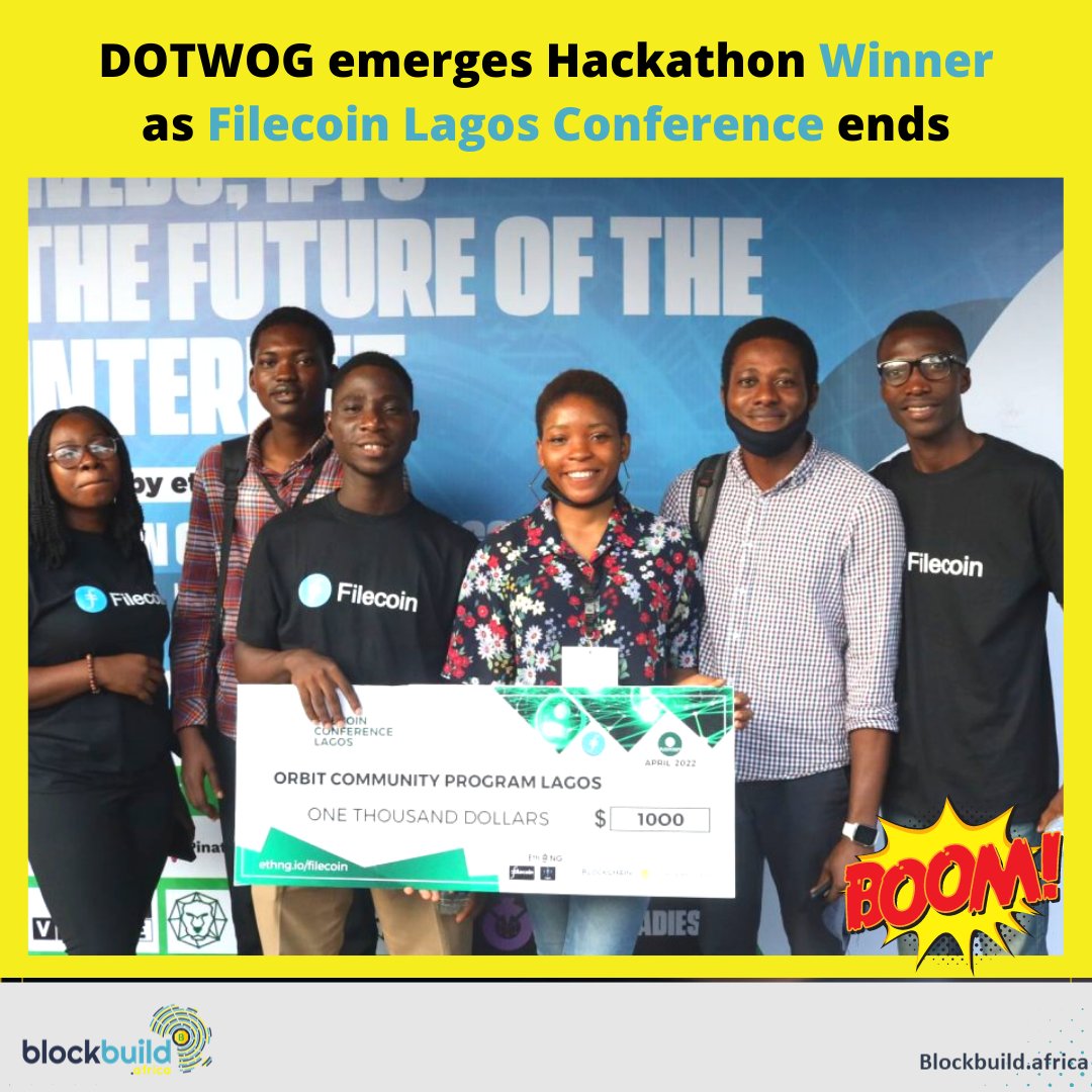 blockbuildafric's tweet photo. DOTWOG bagged $1000 with a 3 month paid co-working space and VIP membership of Orbit Community Program Lagos, thanks to the Filecoin conference.
#hackwithfilecoin #filecoin #buildwithfilecoin
#techtwitter #blockbuildafrica https://t.co/1CQeXtllzO