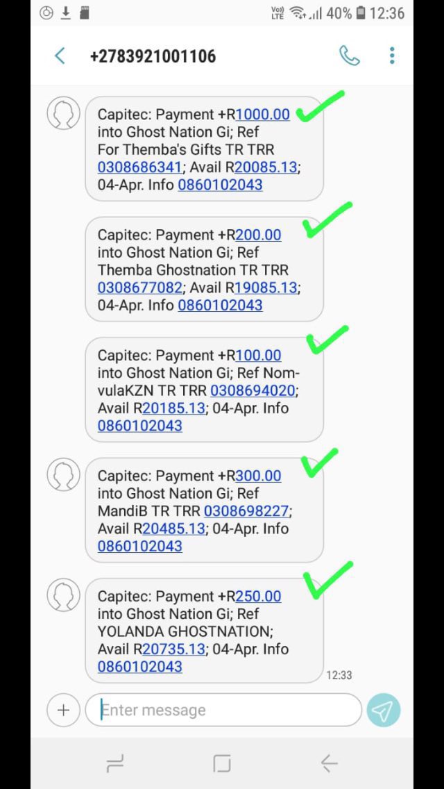 ontiretse27's tweet photo. UPDATE: just in less than 24 hours, Our Capitec is sitting on 20k and our Go Fund sitting on 23k…. GhostNation  you are doing well and your love is felt… lets keep on Gifting Themba, your R100 goes a long way🙏🏼❤️ #GiftThemba #ThembaTheGhost𓃵 #ThembaBroly #BBMzansi https://t.co/zRCQU6TMv7