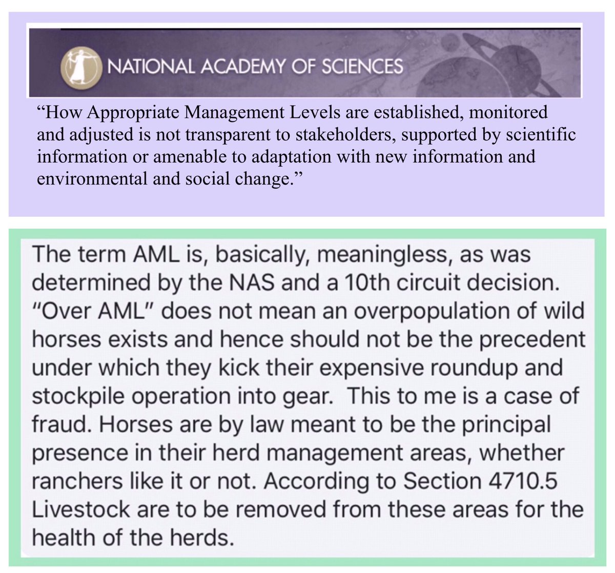 Oh, BLM pretends 2 have caught onto the WHB Act that says 2 manage wild horses on the range. Maybe they can follow other parts &amp; stop stealing &amp;/or managing their HMAs for livestock. And some science would be nice too.