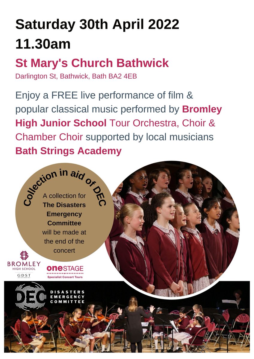 Members of our Chamber Music Programme will be taking part in a fundraising concert for <a href="/decappeal/">DEC</a> on 30th April at <a href="/BathwickStMary/">bathwick-st-mary</a>  Please support if you can 💙💛🎻🎶 <a href="/onestageuk/">OneStage Specialist Concert Tours</a>