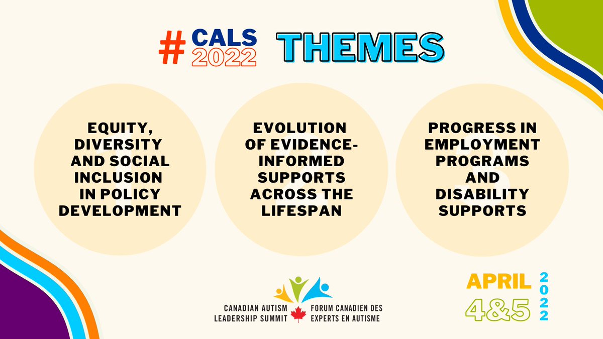 #CALS2022 is finally here! This year’s conference will center around 3 pivotal themes in #autism.

💡 Equity, Diversity &amp; Social Inclusion in Policy Development
💡 Evolution of Evidence-Informed Supports Across the Lifespan
💡 Progress in Employment Programs &amp; Disability Supports