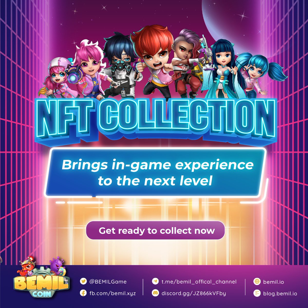 Find out what makes Bemil's NFT special and completely different with another NFT game 👉 facebook.com/11129250038494…
💥 A chance for Bemilians to customize weapons and skill sets for each NFT and reflect their in-game personality. 
♨️ Join our Discord to discuss over the game