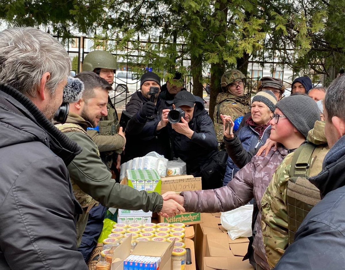 Mariana_Betsa's tweet photo. President Zelenskyy visited Bucha #StopRussia #StandWithUkraine https://t.co/aFEH0Xh43q