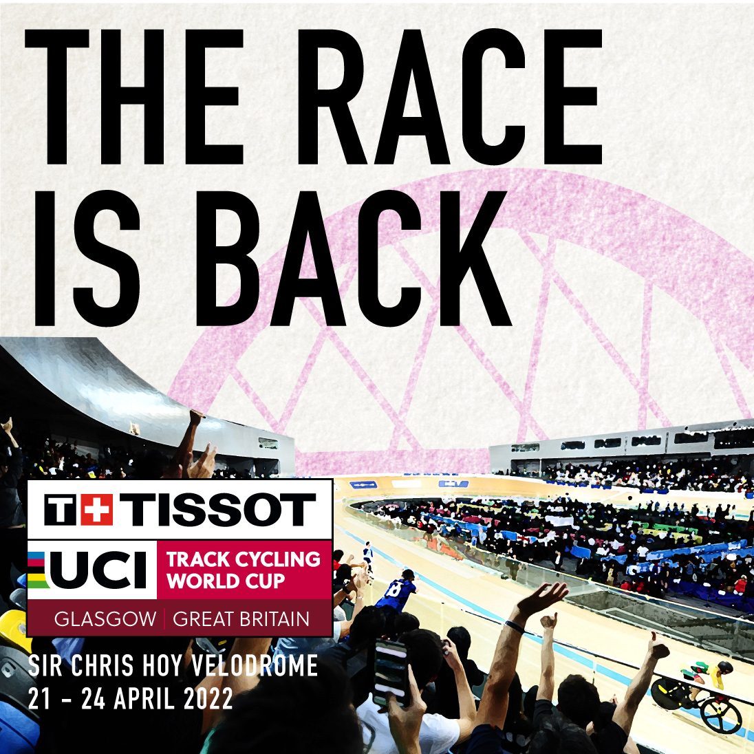 🚴💨 Restrictions have lifted in Scotland, just in time for the 2022 #TissotNationsCup following a 2 year hiatus...

Weekend session tickets are selling out fast, book yours NOW ➡ Ticketmaster.co.uk/Tissot-UCI-Tra…