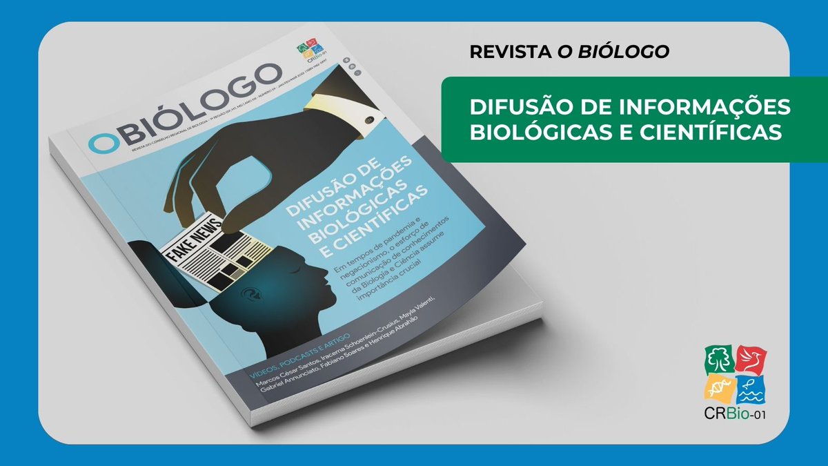 CRBio01's tweet photo. A recém-lançada edição da revista O Biólogo, do #CRBio01, discute a difusão de informações da #Biologia e #Ciência, esforço que assumiu importância vital no atual contexto de pandemia e crescimento de movimentos negacionistas.
Saiba mais: https://t.co/IqIz4Rzjud https://t.co/stCBHt8xhu
