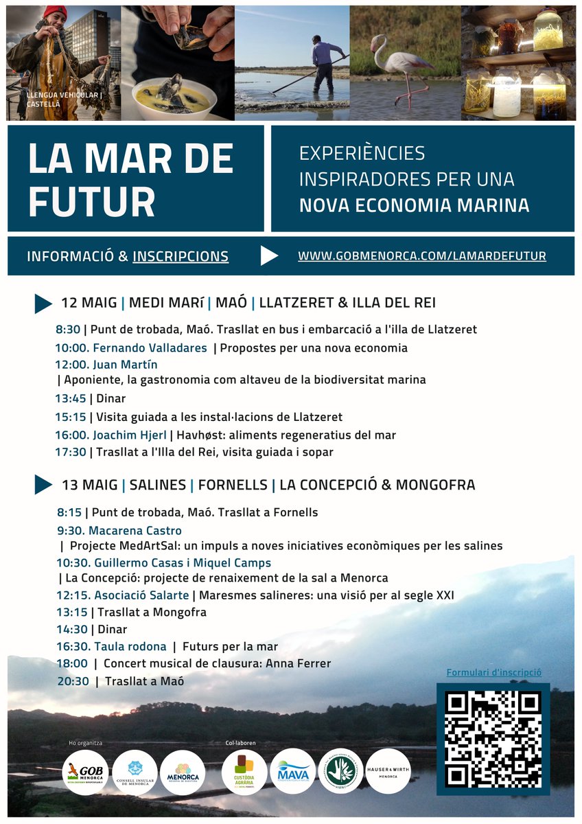 MenorcaBiosfera's tweet photo. Dijous passat vam presentar amb @gobmenorca les jornades sobre economia blava que organitzam conjuntament👏

"La mar de futur" | 12 i 13 de maig al #Llatzeret i salines de la Concepció. 

Experiències inspiradores per una nova economia marina a #Menorca

👉https://t.co/KViBwOlAxp https://t.co/y1UkmNgCh9