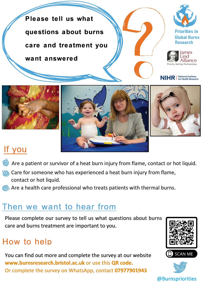 burnspriorities's tweet photo. We have now launched a version of the survey on Whatsapp! Send a Whatsapp message to 07977901943 and we'll send you the survey in English. This will be great for #burnsurvivor and #burns care staff with limited access to the internet and in rural areas. https://t.co/tHYBnAiRPp