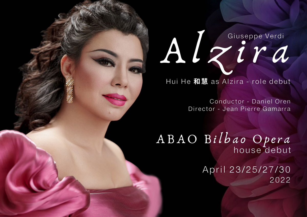 Today finally this new adventure begins‼️ My role-debut as #Alzira🤩at the wonderful <a href="/ABAOBilbaoOpera/">ABAO Bilbao Opera</a>❣️I studied this role for more than two years and after 2/3 reprogrammings due to the Covid, we’re ready to start💪🏻 W Verdi

#HuiHe #verdi #opera #roledebut #bilbao #happy