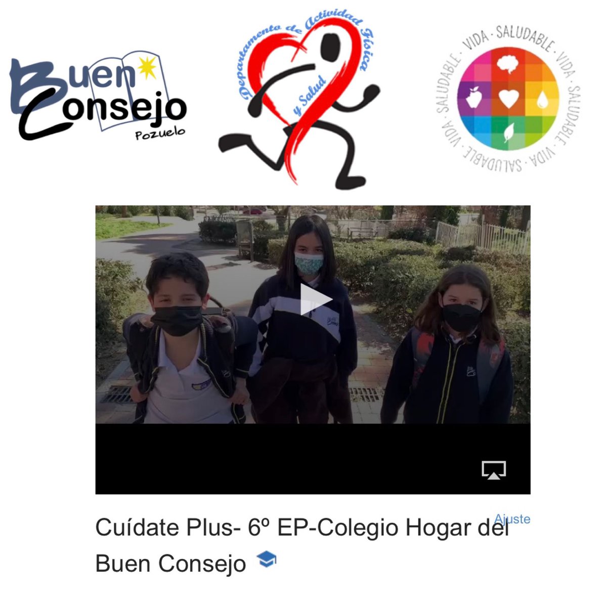 CbcPozuelo's tweet photo. El Colegio "HOGAR DEL BUEN CONSEJO" ha resultado ganador del V Programa Educativo de CuídatePlus en la categoría de Tecnología con el vídeo https://t.co/410fx5wcWl
¡Enhorabuena Chicos/as!
🎉👏🥇💪👏🖥📱💻🎉🎉
#cuidateplus https://t.co/iCKFADD3Nn
