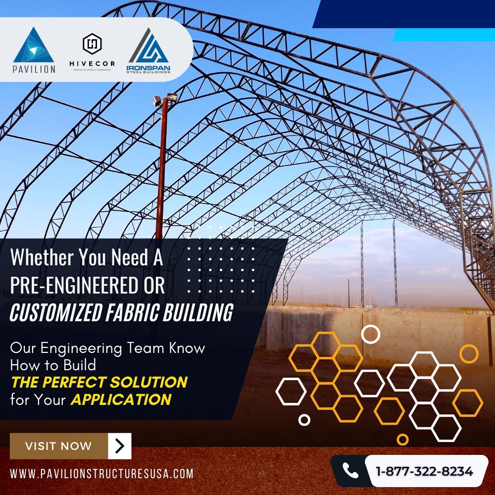 pavilion_usa's tweet photo. We know how to build the perfect solution for your application.
Visit https://t.co/vByc0CVxw8

#PavilionStructures #USA  #metalbuilding #fabricbuilding #industrial #commercial #farmlife #metalbarn #storage #warehouse #barndominium #like4likes #FolloMe https://t.co/mreQRjYA5q