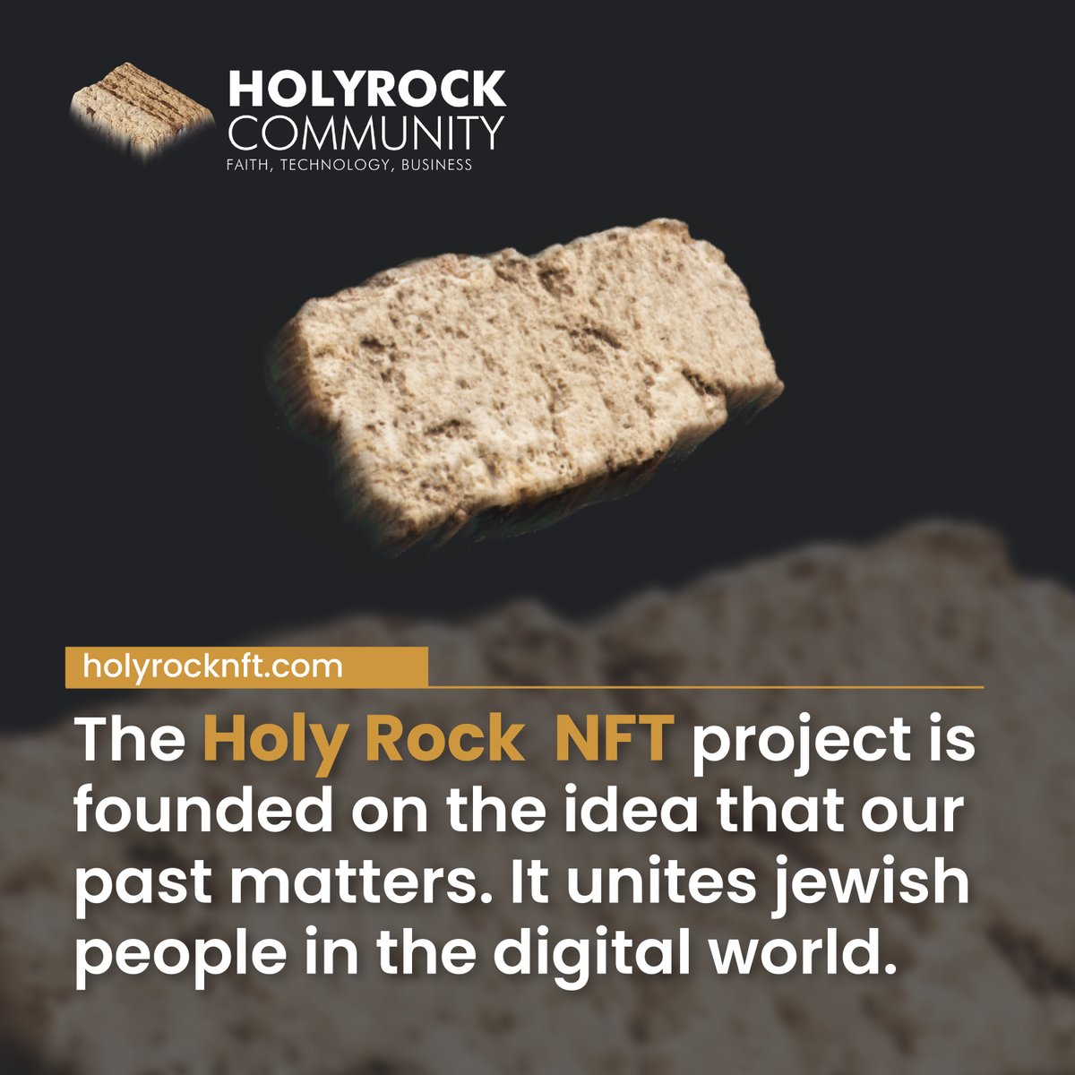 holyrocknft's tweet photo. The #HolyRock 🪨 #NFT project is founded on the idea that our past matters.
It unites 🙏jewish people in the digital world.

Own this piece of history, keep it in your digital wallets for eternity.

Own a digital piece of the real Western wall, Only available at OpenSea. https://t.co/wITcPbtBm5