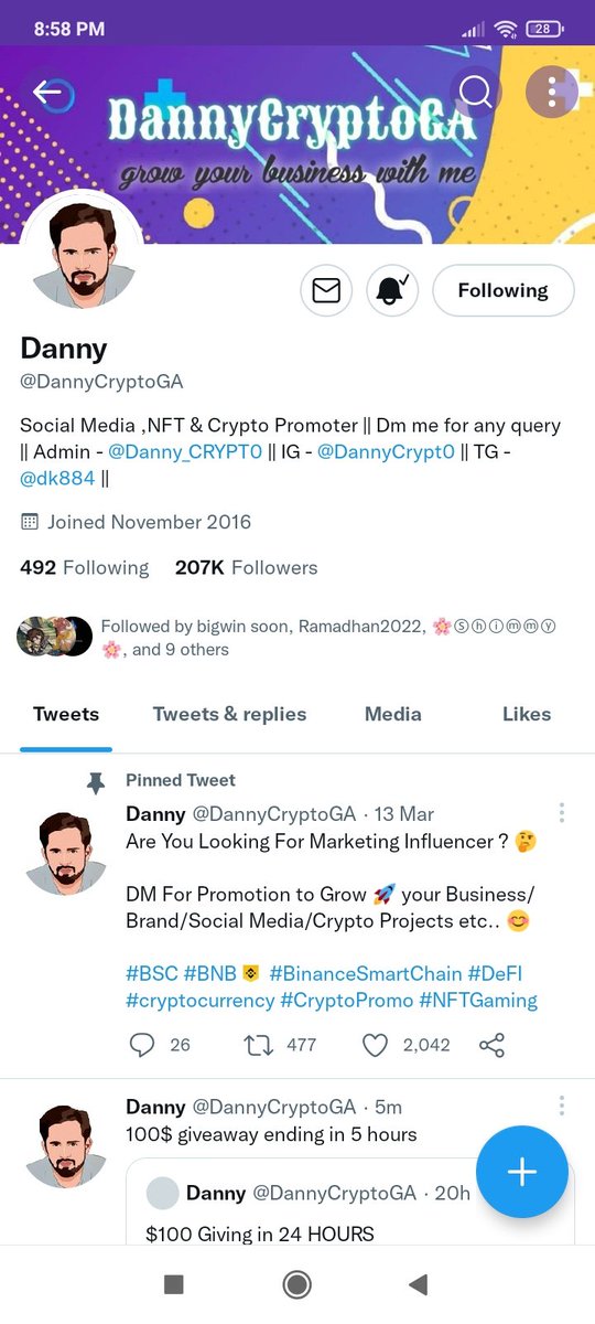 Ken69026336's tweet photo. @DannyCryptoGA Done hope i win this https://t.co/Df8vxNeiAu