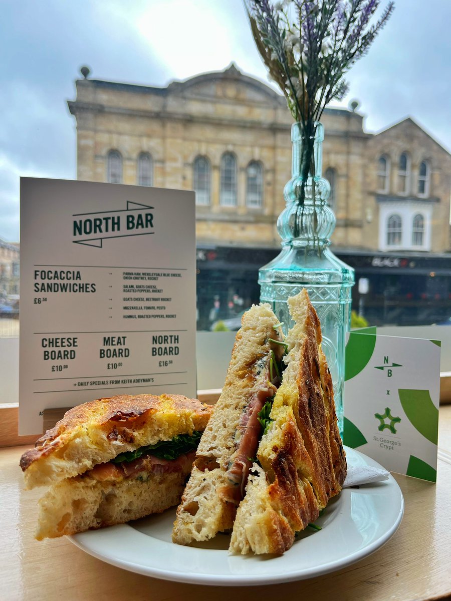 NorthBarHG's tweet photo. Start the week off right with a fresh focaccia sandwich 😍
.
.
.
One of our favourites on show: Parma ham, Wensleydale Blue Cheese, Onion Chutney and Rocket 🤩 #fresh #lunchtimepints https://t.co/UPbX0v3gm9