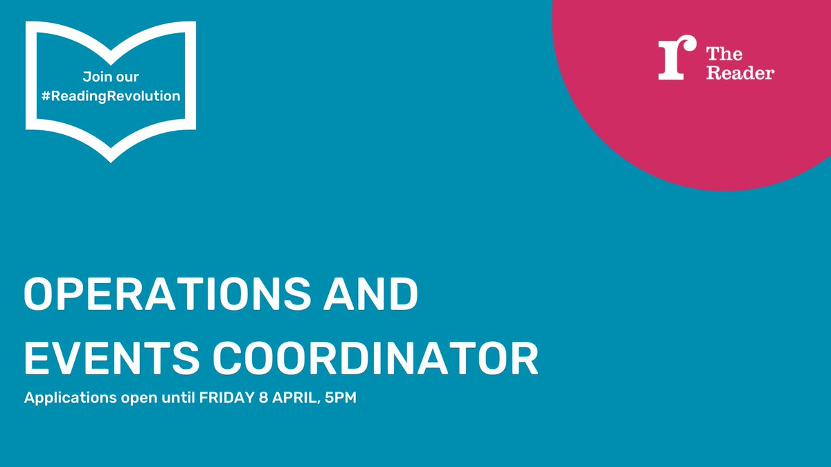 thereaderorg's tweet photo. In this role, you will be responsible for overseeing the safe running of activity on site and manage the successful delivery of a number of our internal and private hire events.
Apply here: https://t.co/fAjvaESW56
#EventsCoordinator
#OperationsCoordinator
#CalderstonesPark https://t.co/Ccu6DyTXBB