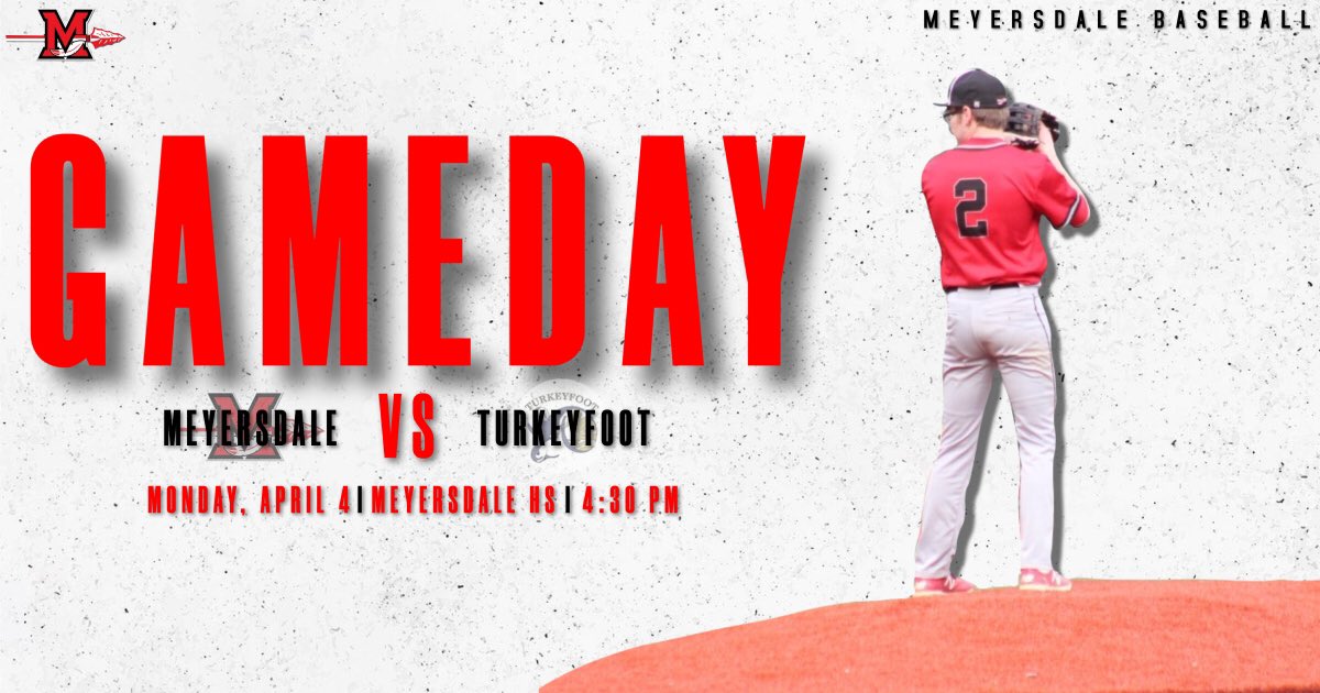 MdaleBaseball's tweet photo. It’s Opening Day….Again! (With weather cooperation)

⚾️ Meyersdale vs Turkeyfoot
🗓 Monday, April 4th
⏰ 4:30 PM
🏟 Meyersdale HS https://t.co/d4Xdroqvsp