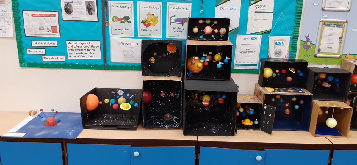 BrockholesCofE's tweet photo. Year 5 have completed some amazing homework projects around our space topic. They have worked so hard. The projects are on display in the hall until Thursday lunch time for all the children to see. https://t.co/QkxEXAH9fM