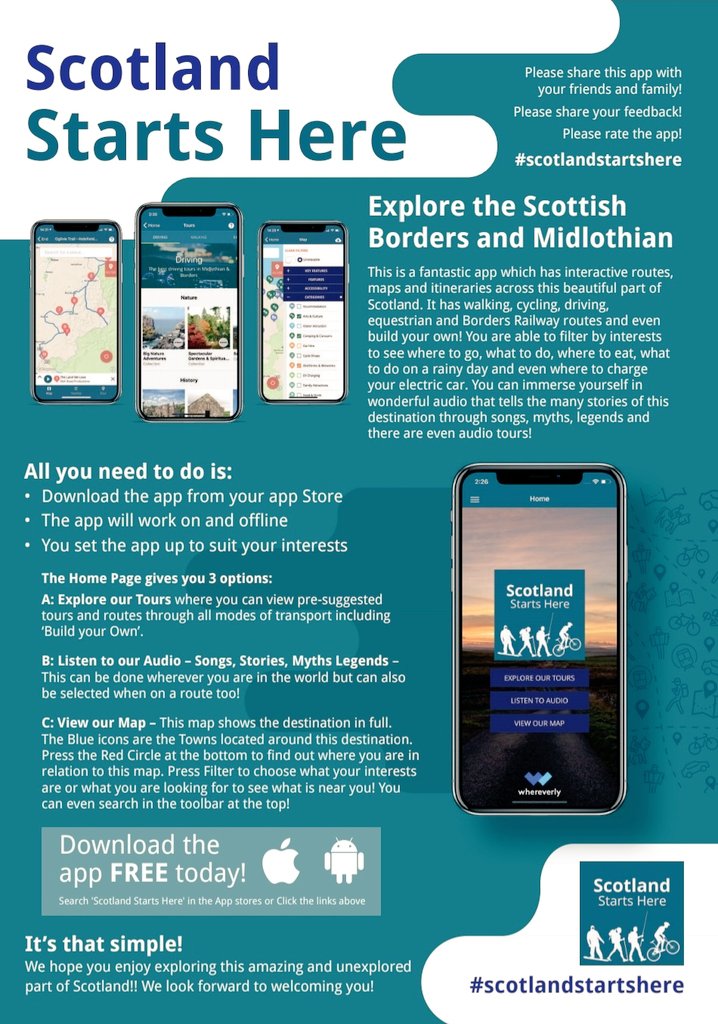 ClassCamperHols's tweet photo. Explore the Scottish Borders and Midlothian with one of our Campervans and this very useful app from Scotland Starts Here 😁
#scotlandstartshere 
#campervanhire 
#travellocal 
#explorethescottishborders https://t.co/Ui7YZszIX6