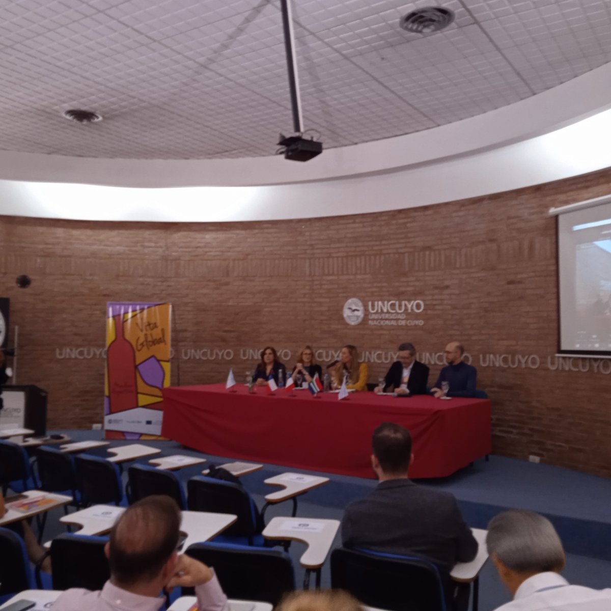 of_oenology's tweet photo. Happy to be back together for the VitaGlobal family at the University of Cuyo in Argentina. @mdut123 and @Vinemonster83 in attendance. https://t.co/RHB4v4DYU0