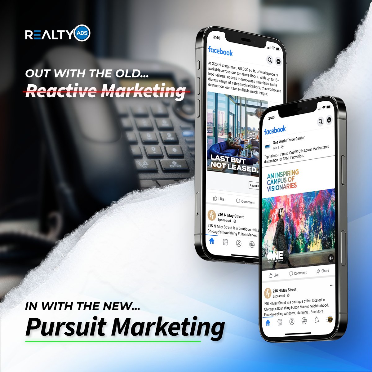 realty_ads's tweet photo. Unlike historical marketing channels, with RealtyAds Pursuit Marketing landlords, brokers, and asset managers can use their market expertise to proactively reach tenants on the world's most effective channels. Start closing more deals today with #RealtyAds.
#PropTech #CRETech https://t.co/vRkhdhHqa3
