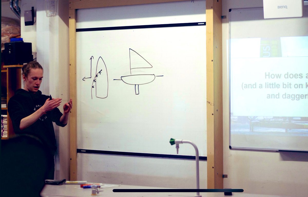 PhysicsChurston's tweet photo. What a fantastic discussion club with yr12 Riley and @NickHutton2 professional sailor, talking all things physics and sailing. ⛵️💨☀️@CFGS https://t.co/ESj05tVad6