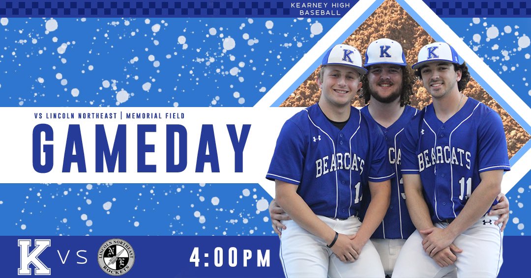 BaseballKearney's tweet photo. Game Day: Back in action at home. 

🏟 Memorial Field 
⏰ 4:00pm JV To follow 
🆚 Lincoln Northeast 
📍 See you at the ball park https://t.co/FEVTBRskUz