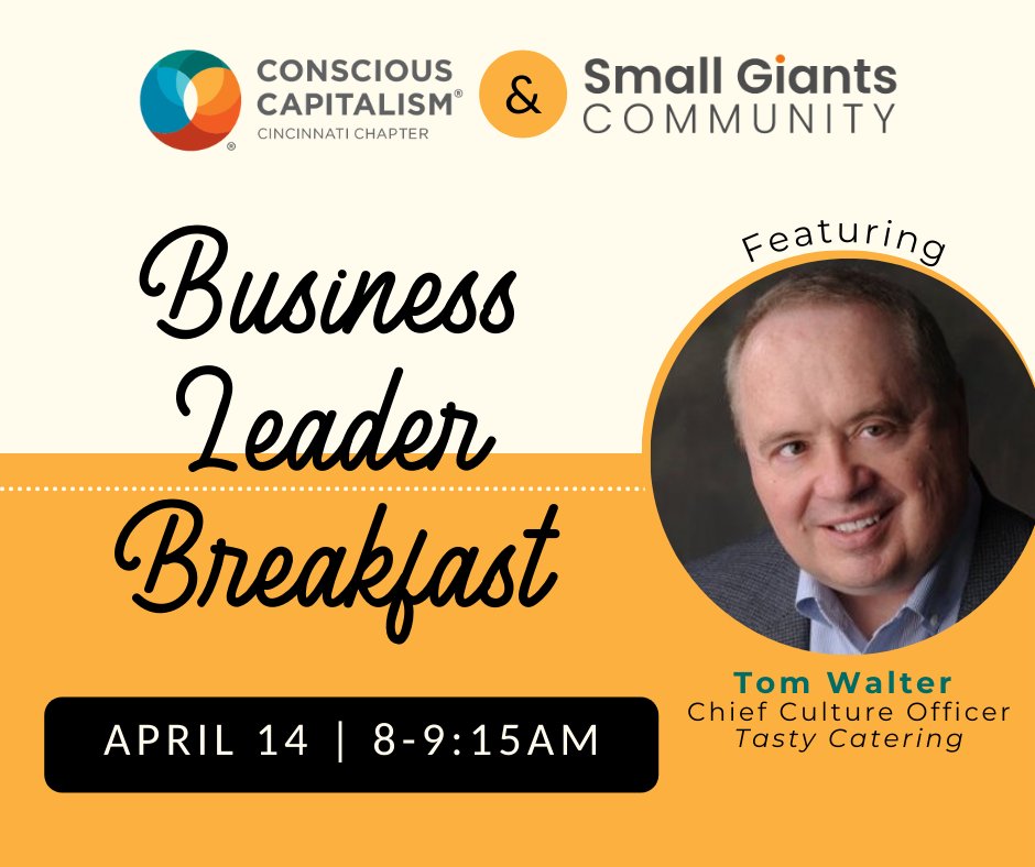 EdocService's tweet photo. Our local @smallgiantsbuzz is teaming up with our local @consciouscap chapter for a breakfast featuring Tom Walter of @TastyCatering. 

This event on April 14 - held at @afidence's event center - is one you won't want to miss! Grab your spot today.
https://t.co/TqAKzCIzlX https://t.co/NYEtYJ5Hvm