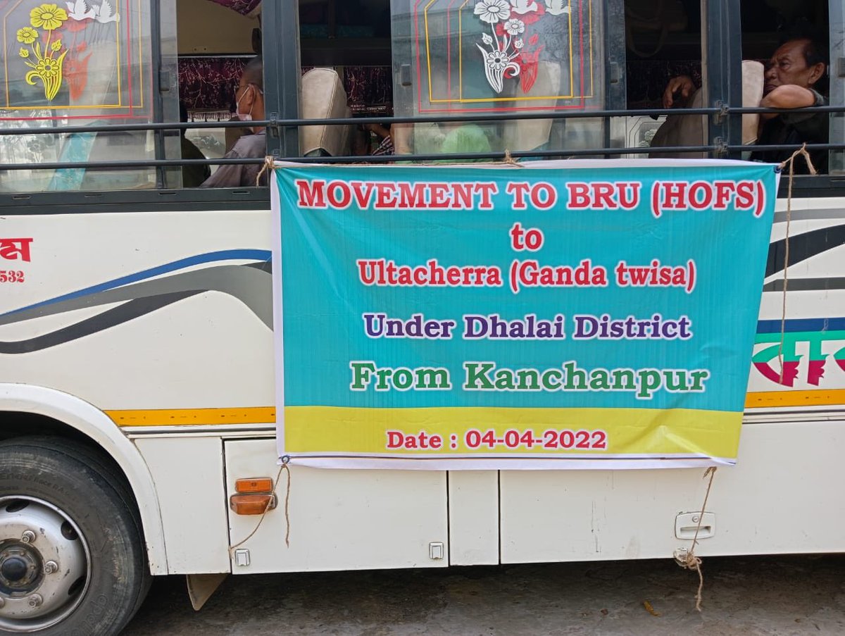 cstripura's tweet photo. Today 377 heads of families of Bru Migrants moved to different locations in Dhalai district. With this, approx 3000 Bru families are in different phases of settlement. State government is making all efforts for their early settlement. ⁦@tripura_cmo⁩ ⁦ https://t.co/6HRqAUFX3S