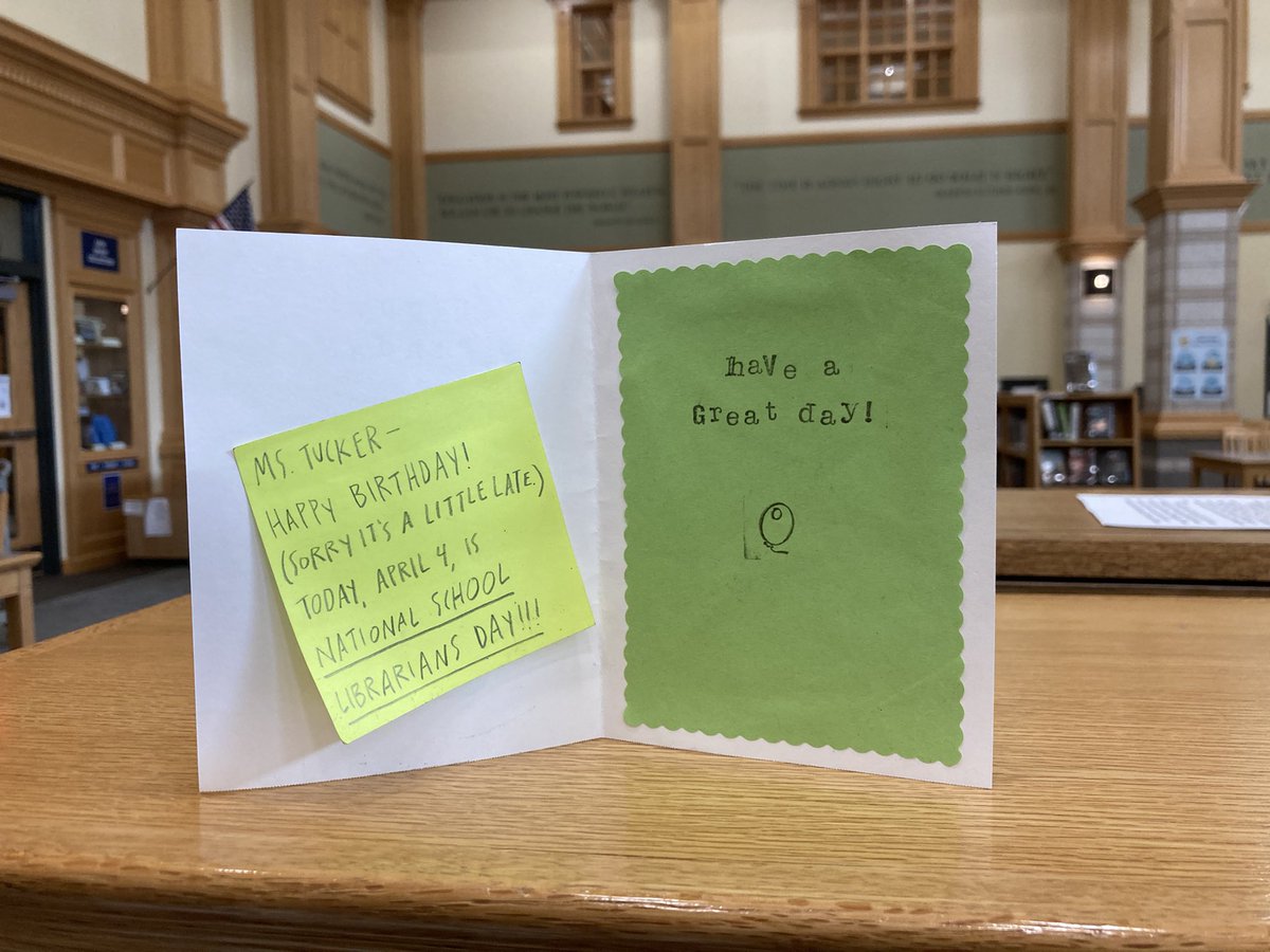 ctucker240's tweet photo. A handmade card from students: cats, birthdays, and school libraries! Thank you! 🥰 https://t.co/6vQUOmV2Jw