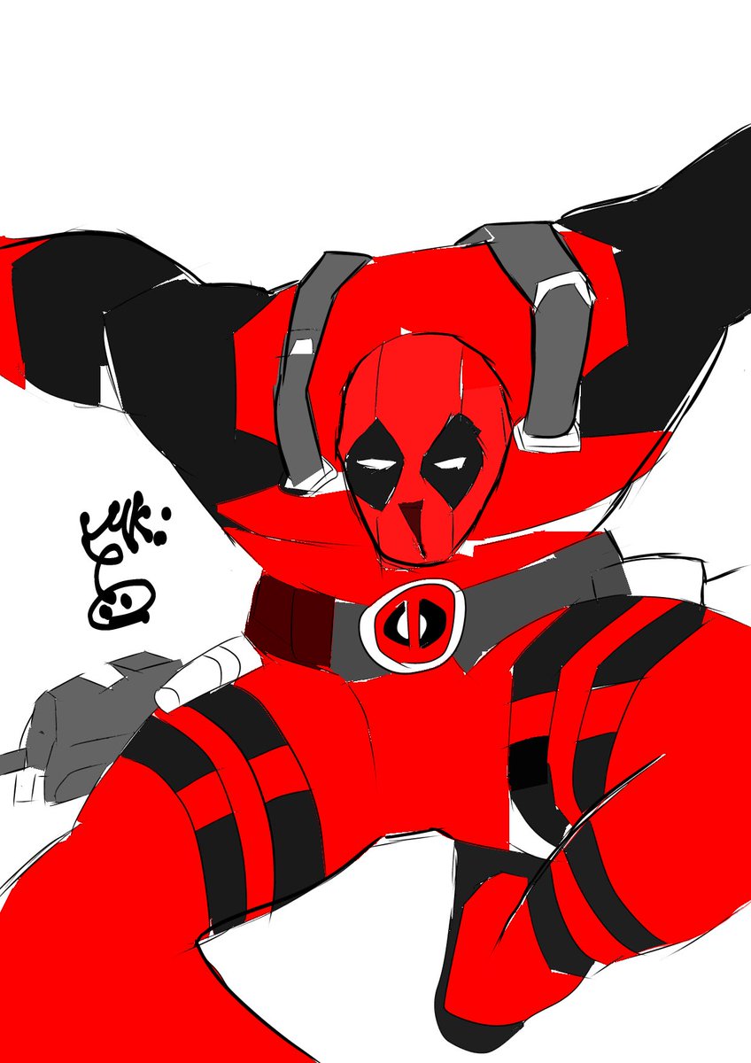 VbSz3z4's tweet photo. I drew a dead pool. I'm looking forward to the dead pool 3. #Marvel #detpool https://t.co/sF5vIq5nAh