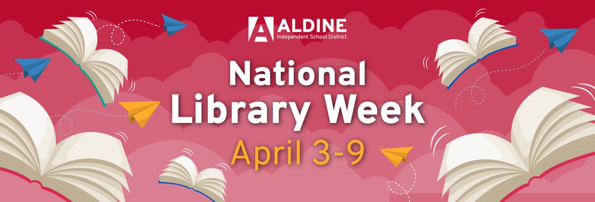 AldineISD's tweet photo. This week we celebrate 📚 #NationalLibraryWeek! During this week we highlight the essential role libraries, librarians, and library workers play in transforming lives and strengthening communities. How are you celebrating #NationalLibraryWeek? ➡️  https://t.co/vgRW8YyEYJ https://t.co/F9X3f6oMbp