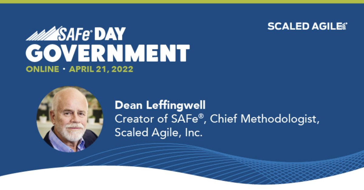 Scaled Agile (@scaledagile) on Twitter photo Ask @Deanleffingwell and <a href="/SteveMayner/">stevemayner</a> Anything! Join us for #SAFeDayGovernment on April 21st. This year, our virtual conference will provide you with the opportunity to ask those SAFe specific questions of our founder and chief methodologist.
Register: bddy.me/3j12hK6 Ask @Deanleffingwell and <a href="/SteveMayner/">stevemayner</a> Anything! Join us for #SAFeDayGovernment on April 21st. This year, our virtual conference will provide you with the opportunity to ask those SAFe specific questions of our founder and chief methodologist.
Register: bddy.me/3j12hK6