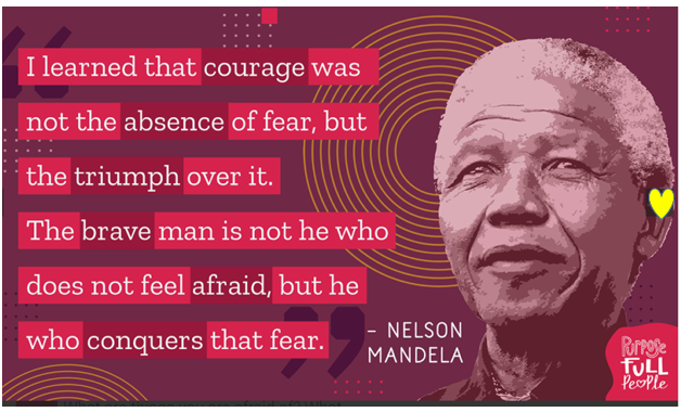 What resonates with you about this quote from Nelson Mandela? What are things you are afraid of? What would conquering that fear look like? #Courage #AliefISDisCharacterStrong