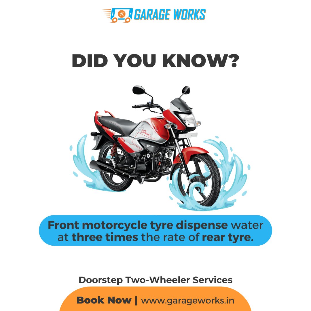 GarageWorks33's tweet photo. Just for your information!
Stay tuned with #garageworks for more such tips and facts!
Also, get stress-free, trustworthy, and convenient two-wheeler services at your home!
Book Now
https://t.co/XUwxMn73ft
#doorstepservice #twowheelerservices #servicingathome https://t.co/W3GDZQOhM2