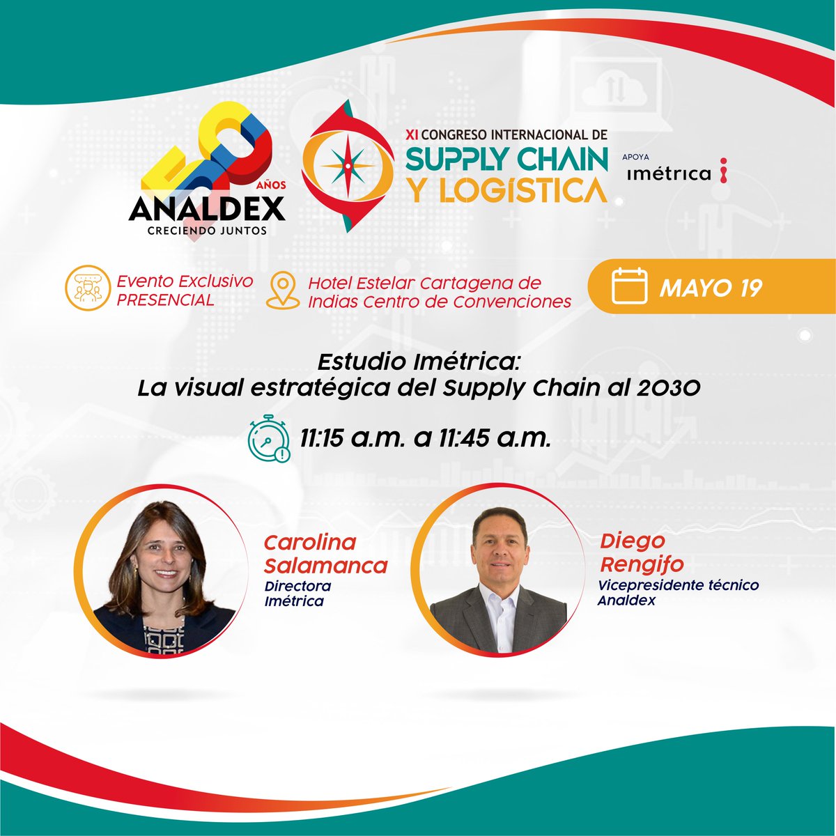 Supply_Exlog's tweet photo. 📌#NoSeLoPierda La visual estratégica del Supply Chain al 2030 es uno de los grandes temas de interés que se analizará durante el XI Congreso Internacional de Supply Chain y Logística. Regístrese aquí: https://t.co/6P7E75Onhq @Csalamanca26 @Imetrica @DRengifog @AnaldexColombia https://t.co/rdgDMeiyOD