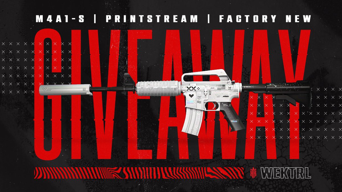 ktrl_dame's tweet photo. CS:GO Skin Giveaway

M4A1-S Printstream (Factory New) - 320€ 

To enter:
-Like &amp; RT
-Follow @ktrl_dame &amp; @wektrl 
-Tag a friend 

Winner will be announced on 11.04 20:00 CEST.

500 RTs = Knife Giveaway https://t.co/MgduGXgJPV