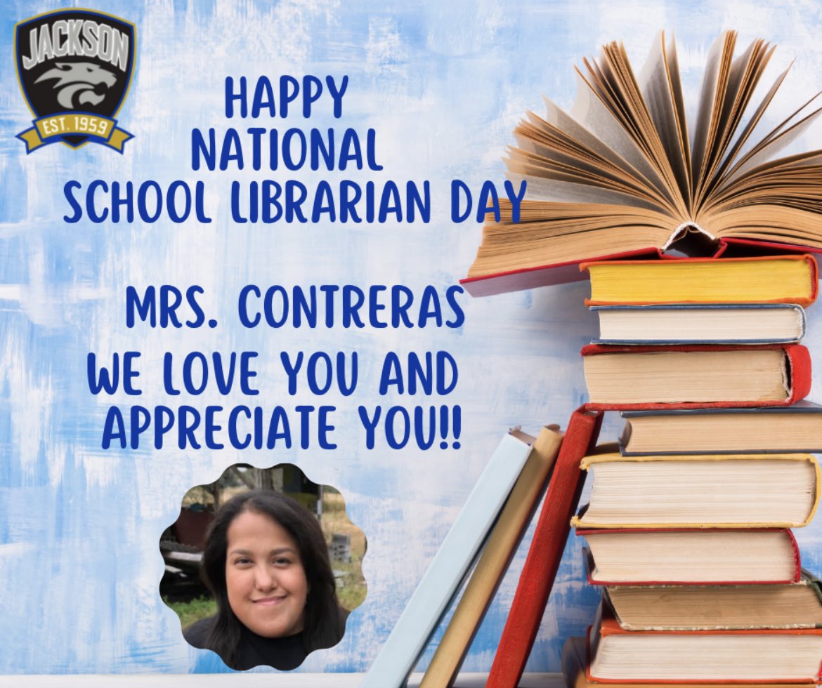 AJacksonElem's tweet photo. Celebrating our amazing Mrs. Contreras! Happy National School Librarian Day! @AJacksonElem @McAllenISD @annvega @MISD_Parents1 @cobras047 @McAllenMemorial @ilovemcallen #thebooklady #jacksonstrong #GreatnessSrartsHere https://t.co/Wzt7ATWbdU