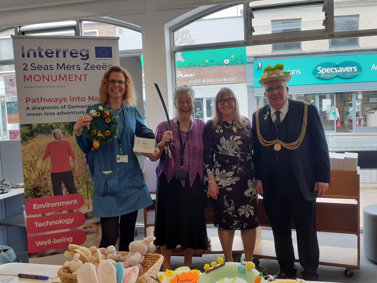 Last week, the Mayor & Mayoress attended a slipper swap event at @GorlestonLib which offered a chance for carers looking after loved ones with Dementia to talk to other carers, enjoy a craft activity and light refreshments & swap their old slippers for new ones. #SlipperSwap