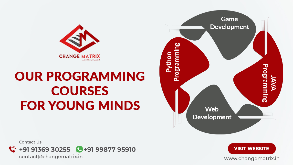 matrix_change's tweet image. Kids who learn coding in their young age can develop a problem-solving attitude which can help them to shape their future better.
Visit our website now: changematrix.in
#programmingforkids #codingforkids #learncodingonline #learnprogrammingonline #learningeveryday