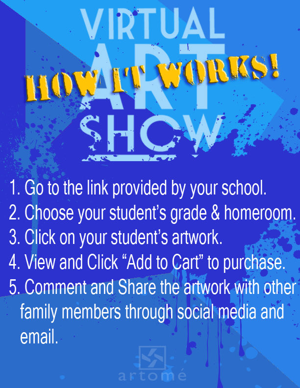 Here is the link to pre-purchase your child’s framed art! To Pick up at the art show choose “pick up at school”  option at checkout!