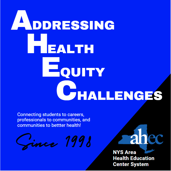 NYS_AHEC's tweet photo. AHEC IS #AddressingHealthEquityChallenges

Please include $2.2 million for NYS Area Health Education Center System in the NYS Budget!
✔Invest in our Healthcare Workforce
✔Support Medically Underserved Areas
✔Increase Diversity in Healthcare
✔Advance Health Equity
#SustainNYS https://t.co/wz9kM2r1Gy