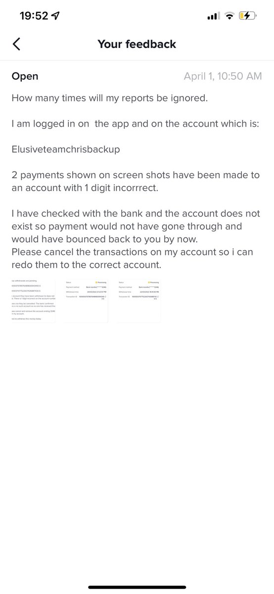 chrisemery91's tweet photo. @tiktok_uk your Customer Service is appalling. You have 500$ belonging to me and i believe you are purposely being messing me about to keep it.
You ignore feedback send from the app, or reply telling me to send it from the app whilst logged in. Ive already done that. https://t.co/fJfKQUhl50