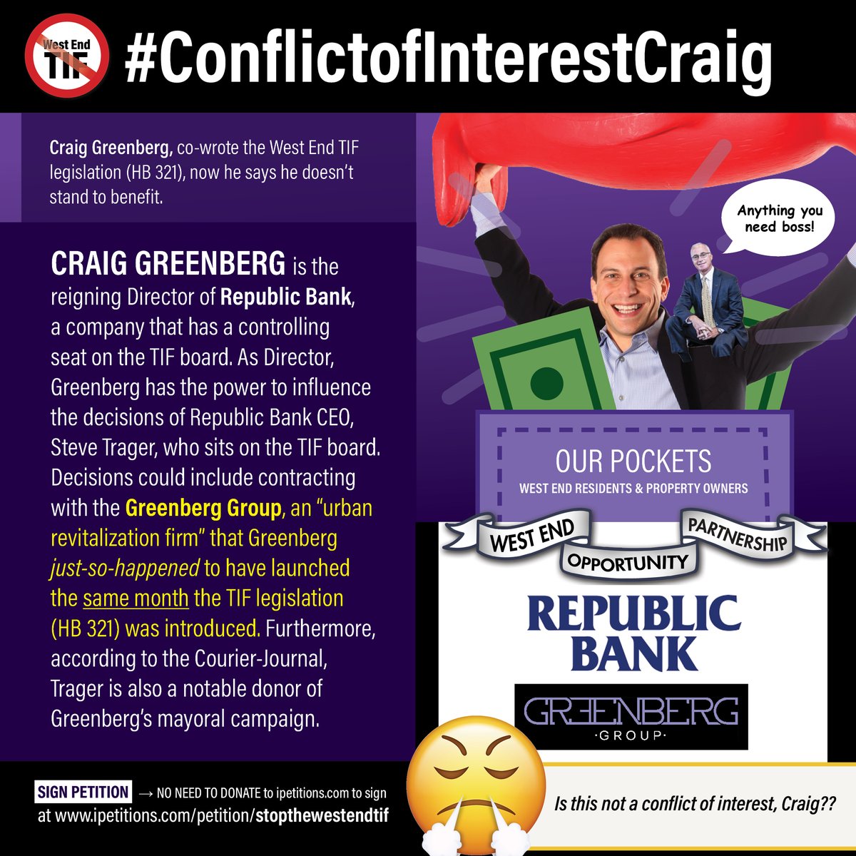 HBNAssembly's tweet photo. @leoweekly article shows Craig Greenberg's (@RunWithCraig) true face! #CraigisGreg #developermayor #racistANDclassist #StoptheTIF  #Louisville 

Article: https://t.co/Zh2Txq8aKk
Learn more about Greenberg's attack on the West End: https://t.co/Hrk5obKFhf https://t.co/9260hHyh1C