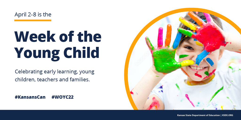 Week of the Young Child is April 2-8, a week to celebrate early learning, young children, teachers and families.

You can celebrate this week with virtual events sponsored by the Kansas Association for the Education of Young Children: ksaeyc.net/events/week-of…