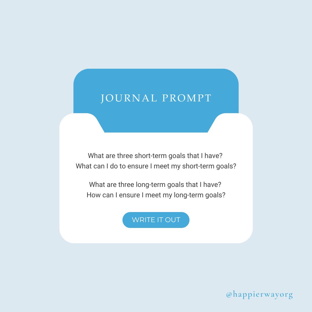 happierwayorg's tweet photo. As you begin a new week, you can use these simple yet effective journal prompts to guide your goal-setting and reflect on your progress.
#goalsetting #personalgrowth #professionalgrowth #growthmindset #personaldevelopmentjourney #settinggoals #alignyourself #valueyourself https://t.co/7gpsJUuSEO