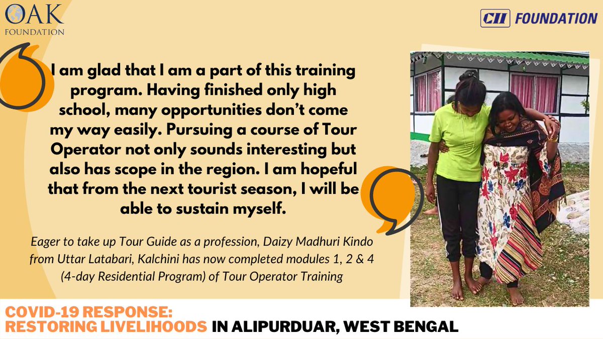 CIIFoundation's tweet photo. Alipurduar, the gateway to #Bhutan and the #NorthEast, attracts tourists from every part of the country. Capitalising on this, CIIF, with the support of @oakfnd started training on #TourOperations for 30 #women in the region. https://t.co/UrI77KPdDr