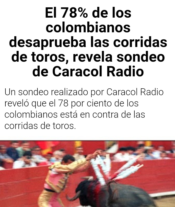 EspSinAnimales's tweet photo. #LasEncuestasSon indicadores de la opinión frente a determinado tema. 
De realizarse una encuesta para conocer la opinión de la ciudadana frente a las prácticas taurinas, el resultado sería el mismo del sondeo: ¡Los colombianos queremos una #ColombiaSinToreo!
#FelizLunes 🐂💚🐎 https://t.co/E2PzvDCN5u