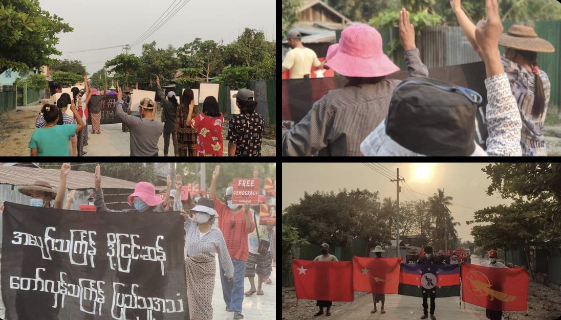 mtina2613's tweet photo. Pro-democracy residents of Kale, staged a candlelight strike to defy military rules amidst tight security. They vowed to fight the fascist regime.  #BURMAAct2021 #PressureCongress #2022Apr4Coup #HearTheVoiceOfMyanmar https://t.co/2t7y2sNIFD