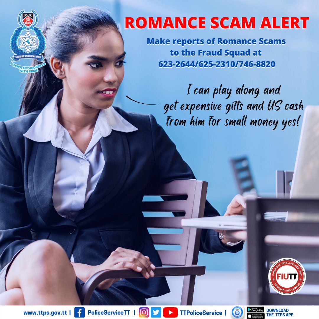 TTPoliceService's tweet photo. Act Greedily, Lose Your Money Speedily.
#TheLoveCon #HeartHacker #GiftGrift #OnlineSafety #RomanceScamAlert #FinancialLiteracy #FIUTT #myTTPS https://t.co/xHkuZyUQXy